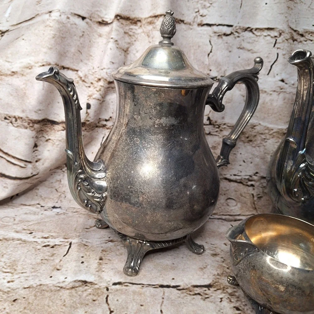 Vintage Silverplate Tea Service One 9